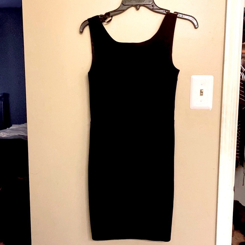 Bebe Little Black Dress with Cut-Out Bow back. Black Size XS EUC
